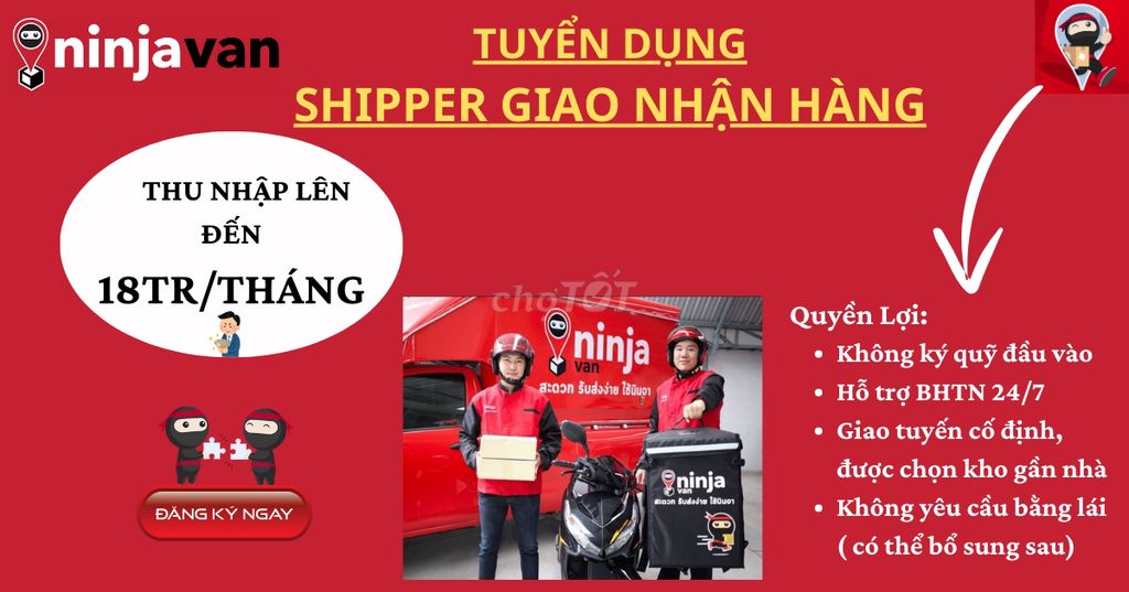 ĐÔNG ANH 2 - HÀ NỘI - NINJA VAN Tuyển Dụng Shipper