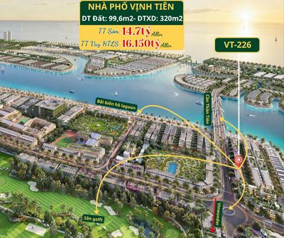 Nhà phố mặt tiền đường Vịnh Tiên chỉ thanh toán 4,5 tỷ