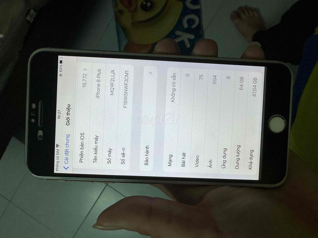 Apple iPhone 8 Plus 64GB Vàng Đã sử dụng. Mua bán Điện thoại tại Quận Thanh Xuân Hà Nội được đăng bởi Nguyễn Thành Phát hình 1