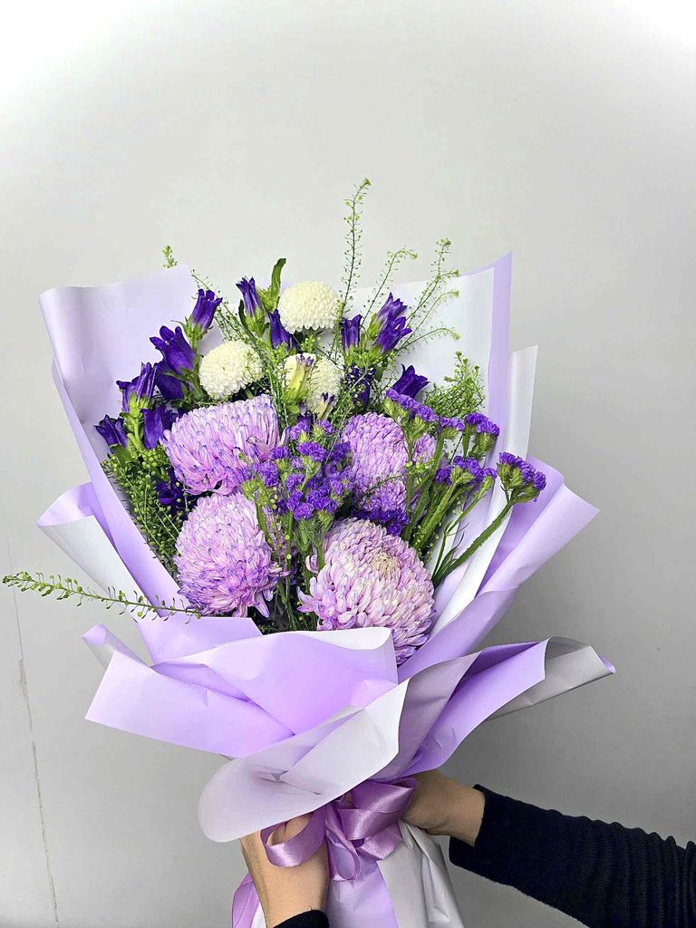 Thanh lý bó hoa cúc mẫu đơn linh lan chuông to