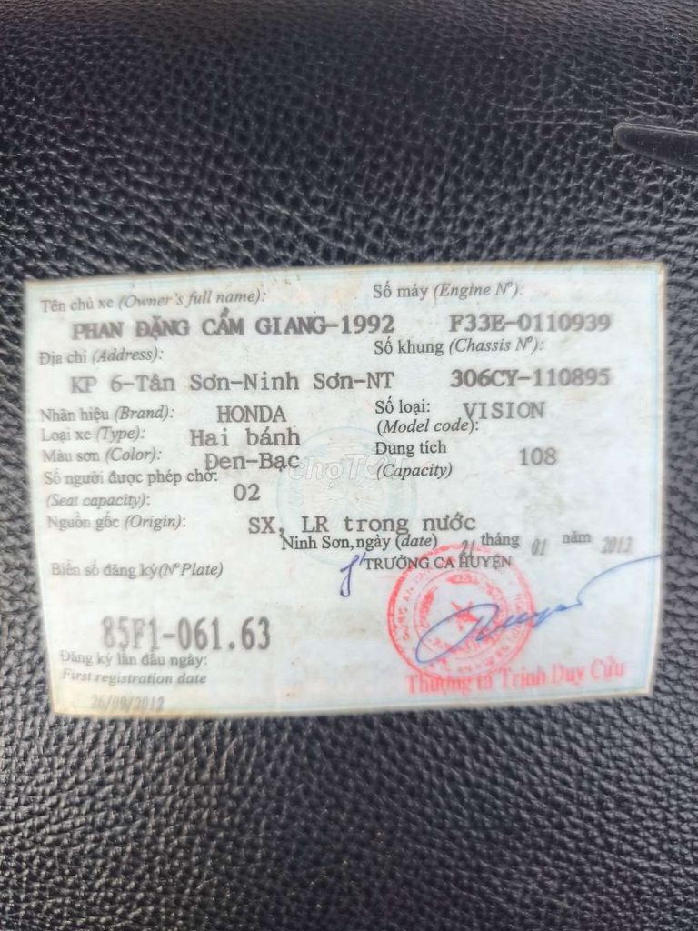 Bán gấp xe vision
