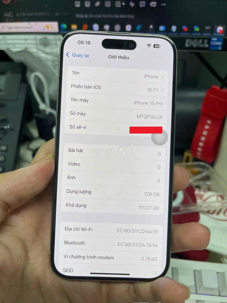 Apple iPhone 15 Pro 128GB Xám 99%. Mua bán Điện thoại tại Quận 1 Tp Hồ Chí Minh được đăng bởi Phương hình 1