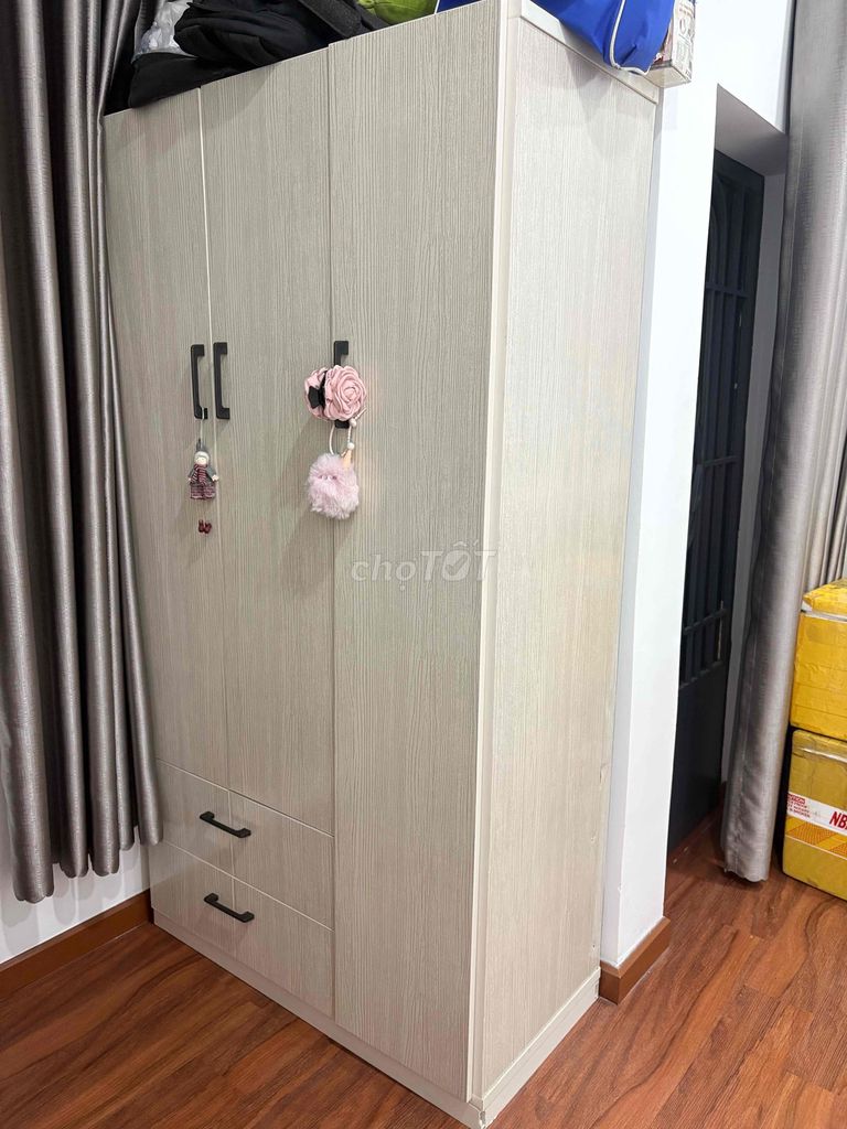 Tủ quần áo Nhựa Vân gỗ nhạt 1m06x1m8 (Chân đáy). Mua bán Tủ, kệ gia đình tại Quận Gò Vấp Tp Hồ Chí Minh được đăng bởi DIỆU LY hình 1