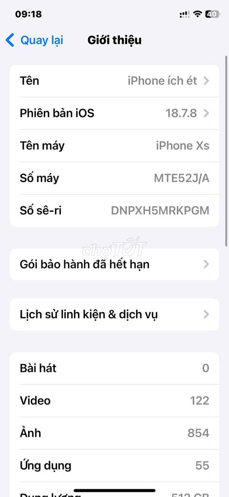 iPhone Xs 512GB Màn sọc, lưng vỡ. Mua bán Điện thoại tại Huyện Đông Anh Hà Nội được đăng bởi Trần Thế Lực hình 1