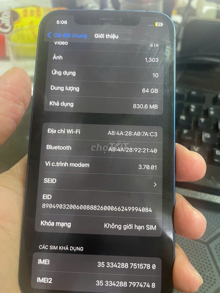 Apple iPhone 12 64GB Xanh Đã sử dụng. Mua bán Điện thoại tại Quận Hoàng Mai Hà Nội được đăng bởi HOÀNG hình 1