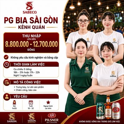 NHÂN VIÊN CHĂM SÓC ĐIỂM BÁN (ca tối 5 tiếng)
