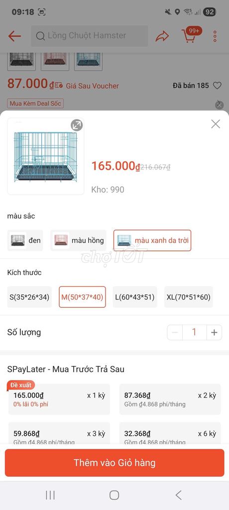 Lồng Chó size M. Mua bán Phụ kiện, Thức ăn, Dịch vụ tại Thành phố Sóc Trăng Sóc Trăng được đăng bởi Nguyễn Khắc Long hình 1