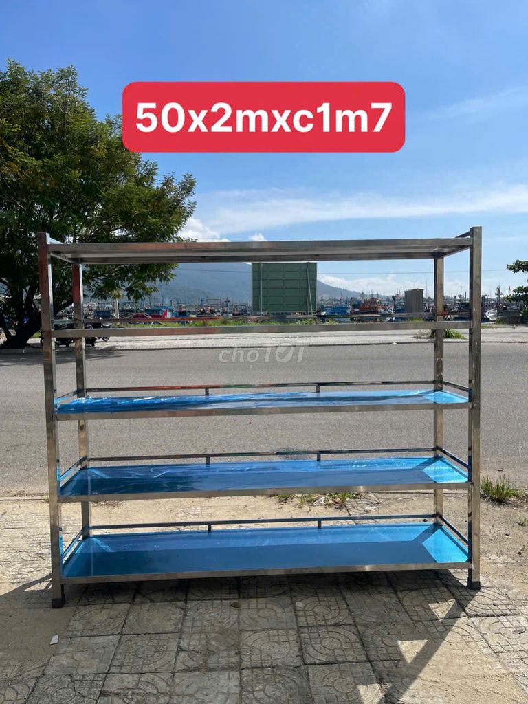 Kệ Inox mới 50x2mx1m7. Mua bán Tủ, kệ gia đình tại Quận Sơn Trà Đà Nẵng được đăng bởi THẾ GIỚI ĐỒ CŨ ĐÀ NẴNG hình 1