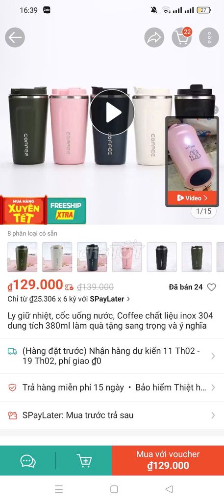 Hot Ly giữ nhiệt, cốc uống nước Tân Phú. Mới 100%