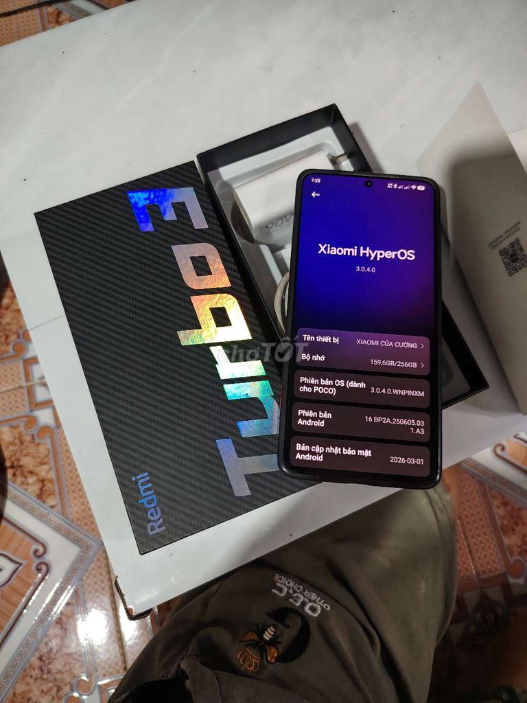 Xiaomi Redmi Turbo 3 12GB/256GB Bạc. Mua bán Điện thoại tại Huyện Thái Thụy Thái Bình được đăng bởi Cuong Ta hình 1