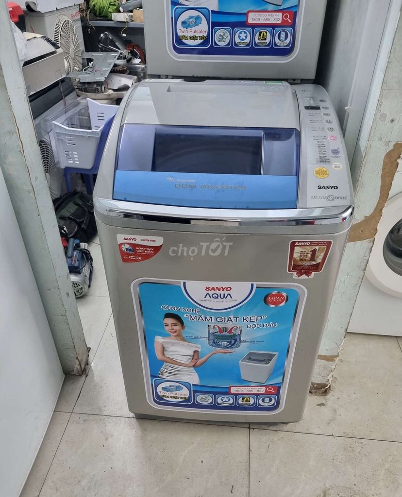 Thanh lý máy giặt Sanyo Inverter 9 kg đẹp có BH