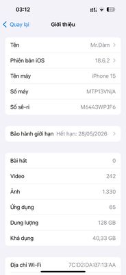 Apple iPhone 15 128GB Hồng