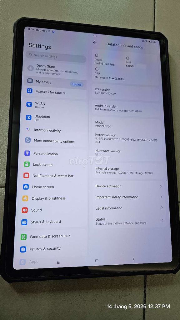 Xiaomi Redmi Pad Pro 12.1 inch 6/128 gl. Mua bán Máy tính bảng tại Quận Phú Nhuận Tp Hồ Chí Minh được đăng bởi Anh Duy hình 1