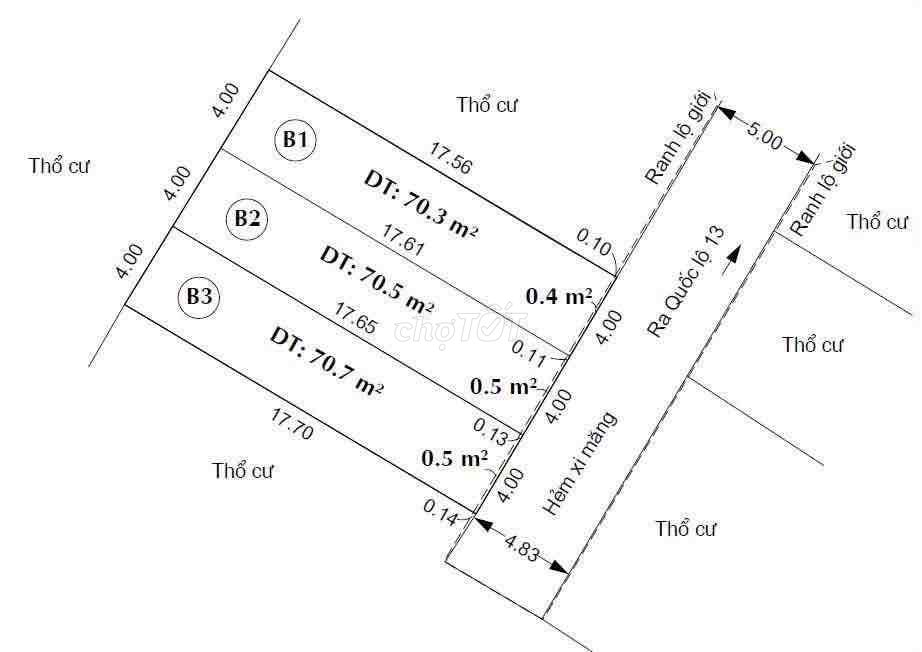 bán đất hxh quốc lộ 13 hiệp bình phước giá 6.39 tỷ/71m