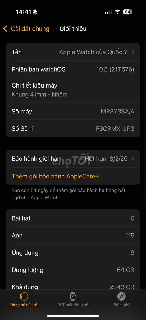 Apple Watch 9 41mm Màu Xanh Đen dây vải