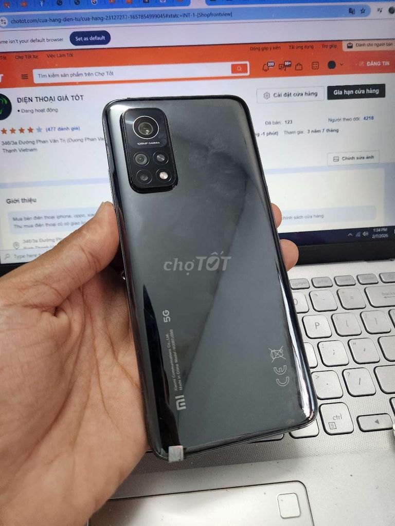 XIAOMI 10T PRO 8GB.128GB 5G PIN 5000 SNAP 865 ZIN. Mua bán Điện thoại tại Quận Bình Thạnh Tp Hồ Chí Minh được đăng bởi Dân Mobile hình 1