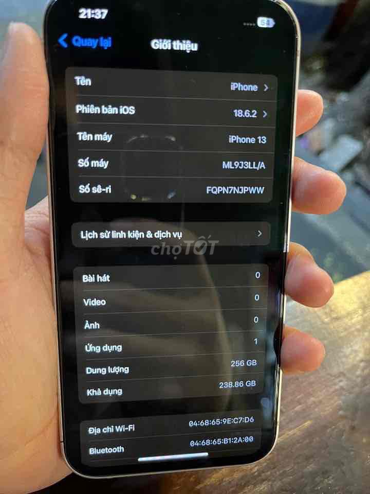 Iphone 13 bp 256GB. Mua bán Điện thoại tại Quận Phú Nhuận Tp Hồ Chí Minh được đăng bởi Trương Nguyên Đức hình 1
