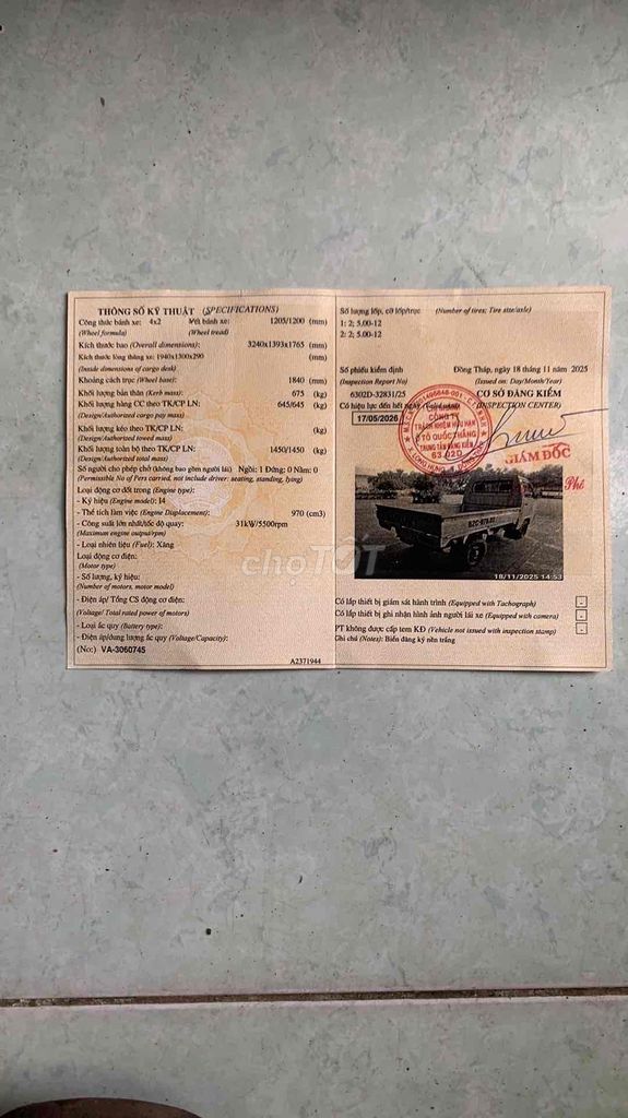 suzuki cary 645 kg/2016 kiềm 05/2026. Mua bán Xe tải, xe ben tại Huyện Châu Thành Bến Tre được đăng bởi nguyen van trung hình 7