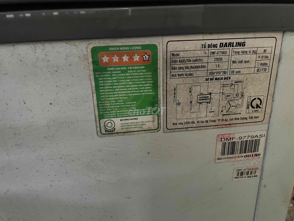 Thanh lý tủ đông Darling Inverter 1000L