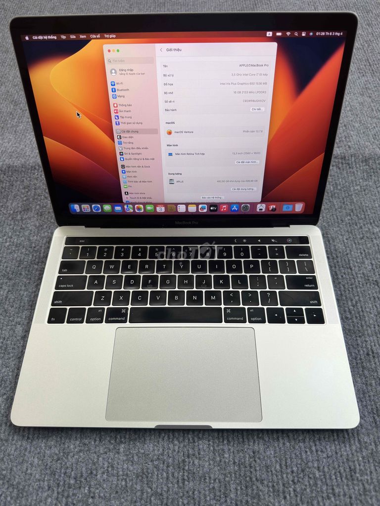 Mac Pro 2017 A1706 i7-3.5ghz13.3 inch 16GB/512GB. Mua bán Laptop tại Huyện Đan Phượng Hà Nội được đăng bởi Đồ điện tử máy tính cũ hình 1