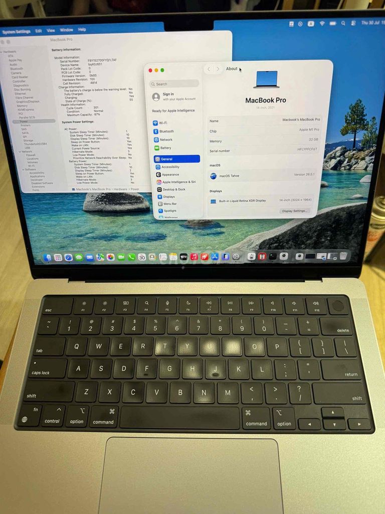 Apple MacBook Pro M1 14 inch 32GB/512GB Xám pin 87. Mua bán Laptop tại Quận Nam Từ Liêm Hà Nội được đăng bởi Thanh hình 1
