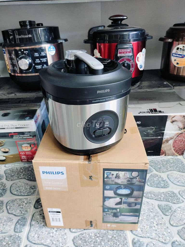 Nồi cơm điện Philips Nút cơ Bạc. Mua bán Bếp, lò, đồ điện nhà bếp tại Quận Cẩm Lệ Đà Nẵng được đăng bởi Điện Máy Thái Hiền hình 1
