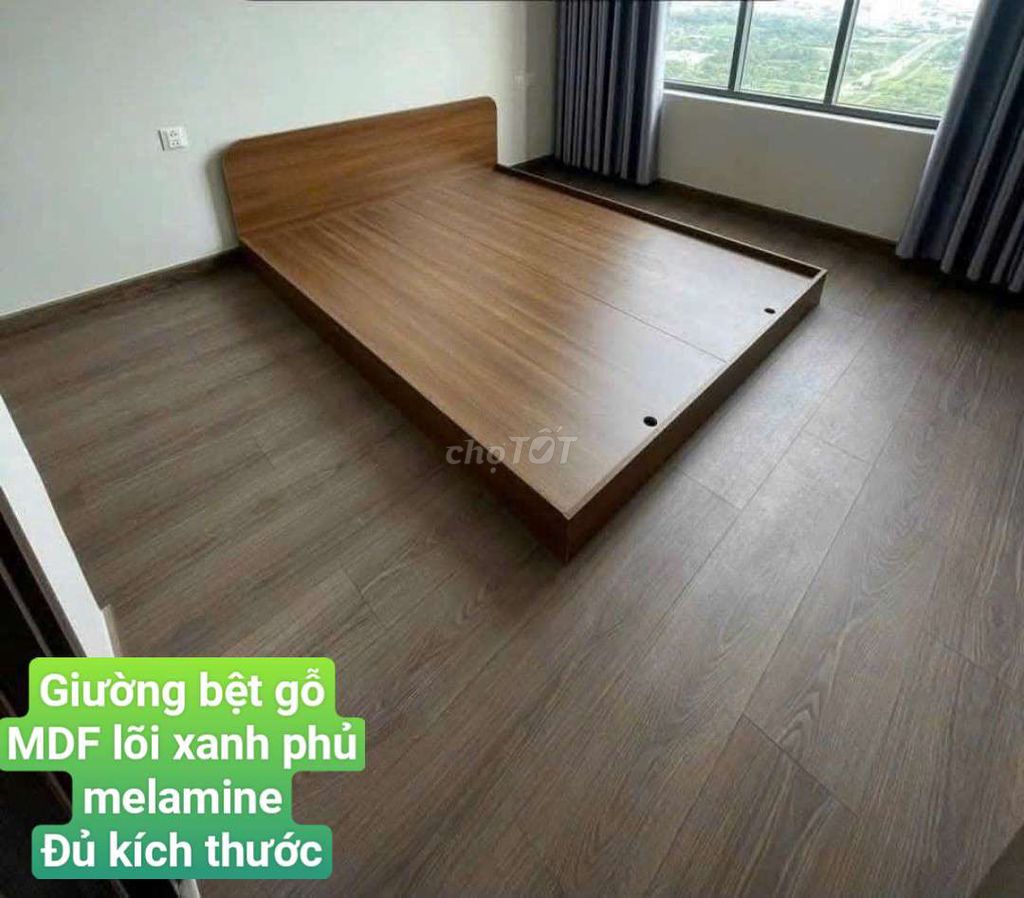 Giường bệt gỗ MDF lõi xanh phủ melamine @new