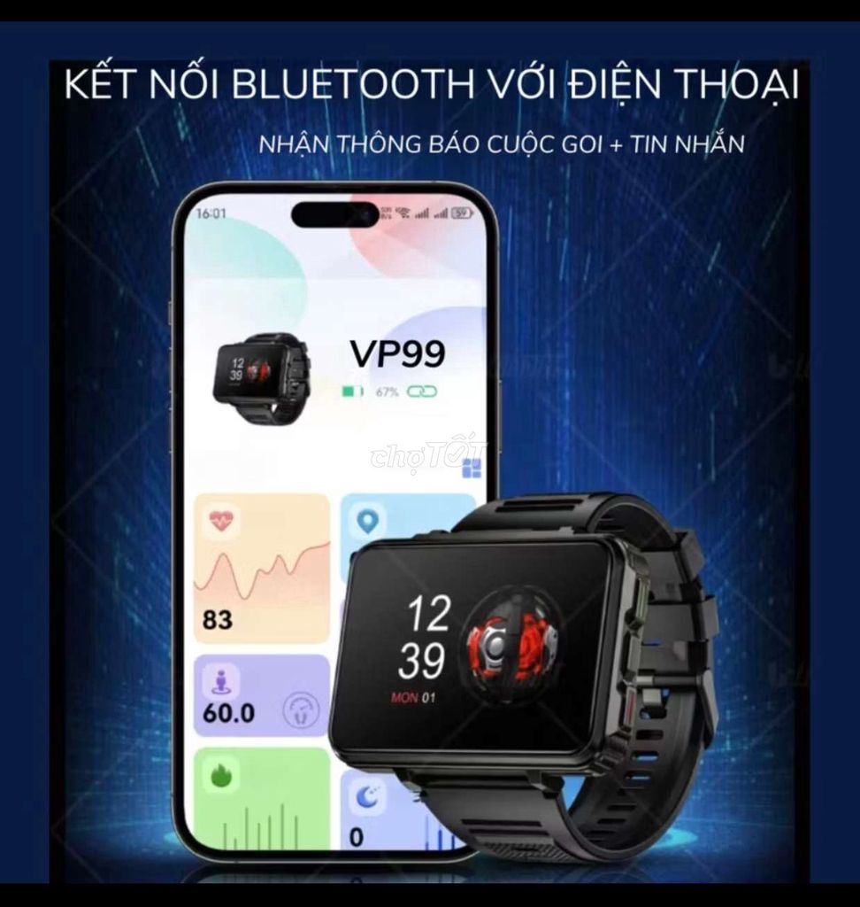 Đồng hồ thông minh VP99 likenew 99%. Mua bán Thiết bị đeo thông minh tại Huyện Vĩnh Lợi Bạc Liêu được đăng bởi Pipo hình 1
