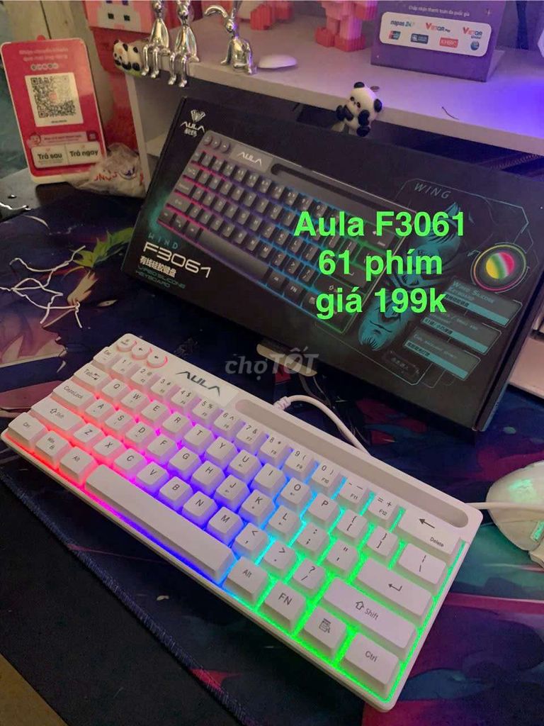 Bàn phím Aula F3061 61 phím Trắng. Mua bán Phụ kiện (Màn hình, Chuột...) tại Quận Liên Chiểu Đà Nẵng được đăng bởi Shop phụ kiện hình 1