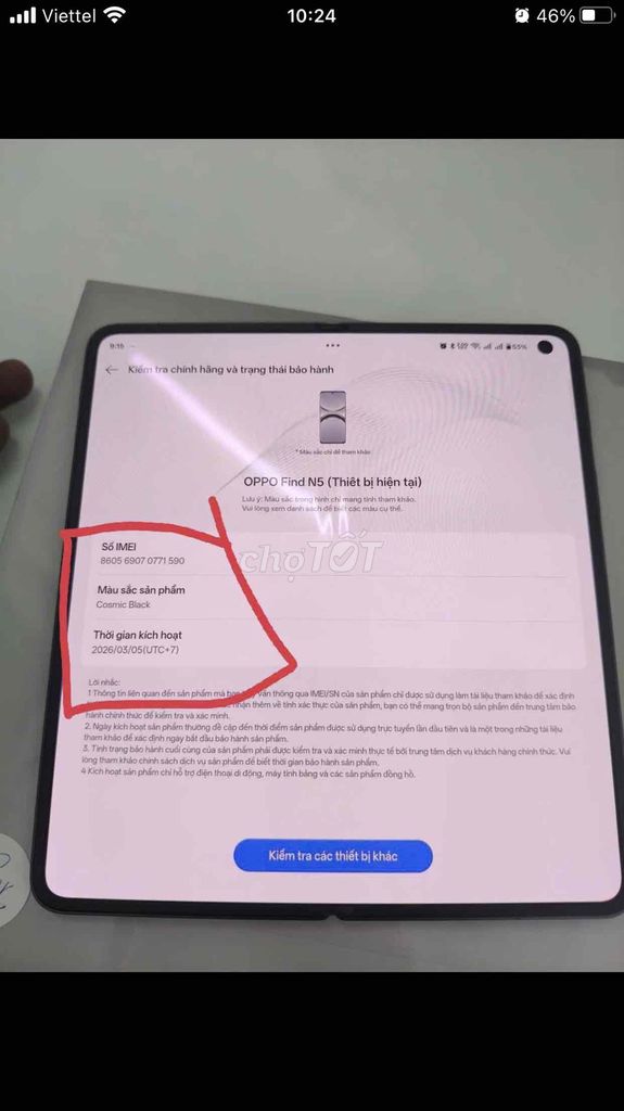 OPPO Find N5 Cosmic Black. Mua bán Điện thoại tại Thành phố Thủ Đức Tp Hồ Chí Minh được đăng bởi Nguyen Tuyet nhung hình 1
