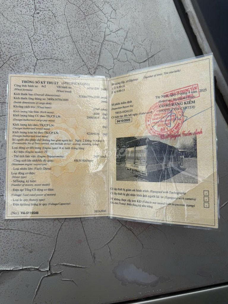 Bán kia 3000sp tải 2 tấn đời 2003. Mua bán Xe tải, xe ben tại Thành phố Thủ Dầu Một Bình Dương được đăng bởi DONG THO COMPANY hình 3