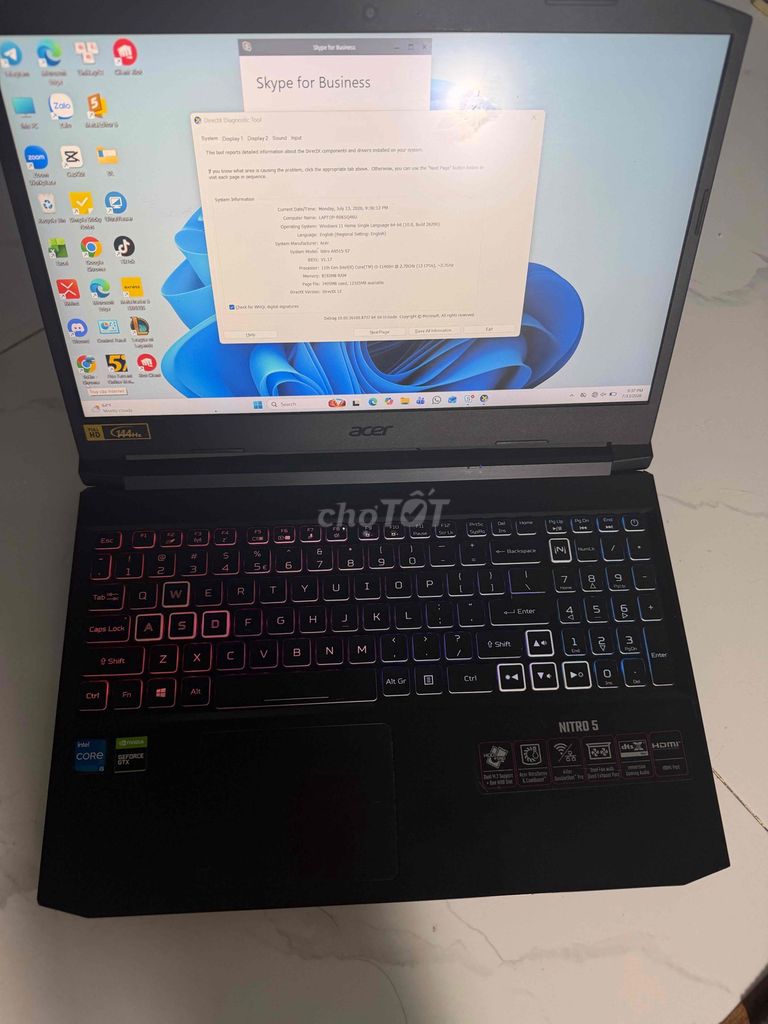 Nitro 5 i5-11400H 15.6 inch 8GB/512GB GTX 1650. Mua bán Laptop tại Thành phố Đà Lạt Lâm Đồng được đăng bởi phong hình 1