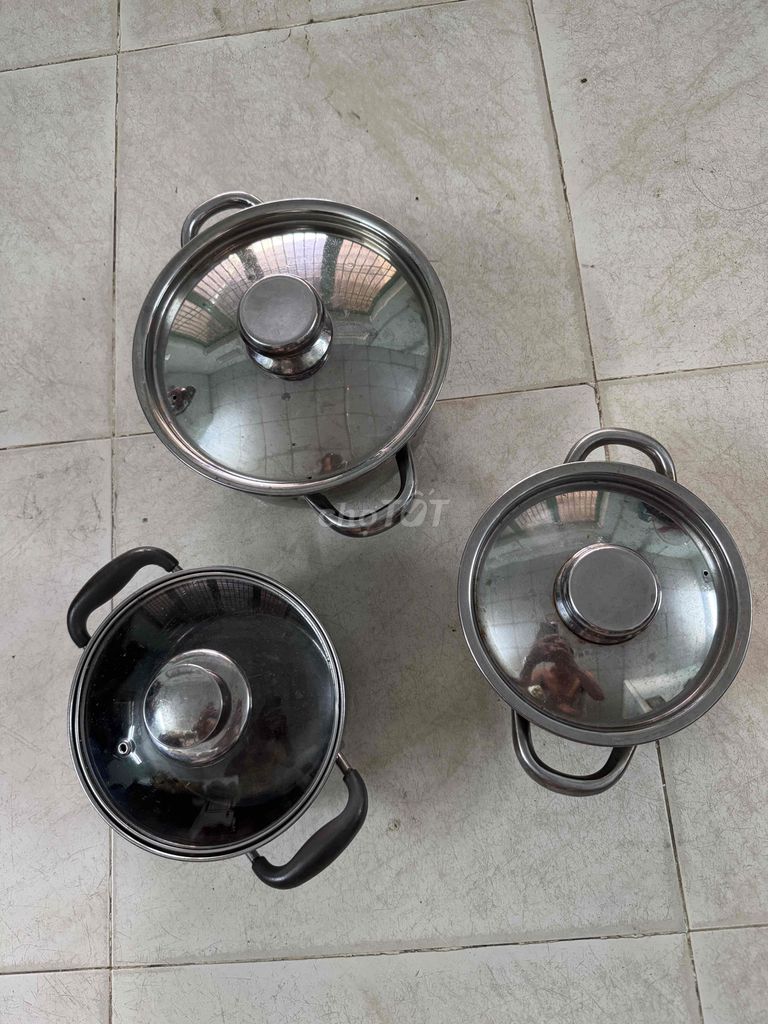 bộ 3 nồi Inox 16+16+20cm. Mua bán Dụng cụ nhà bếp tại Thành phố Thủ Đức Tp Hồ Chí Minh được đăng bởi hai hình 1