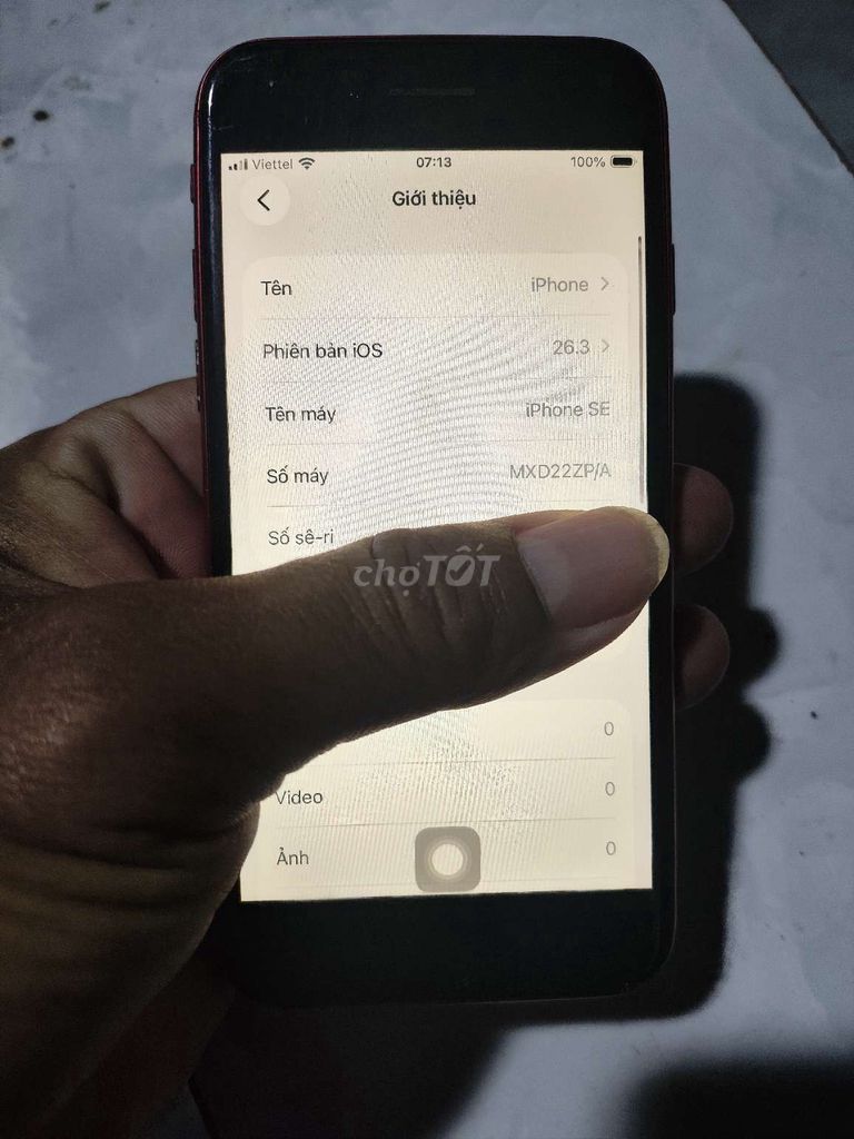 Apple iPhone SE 2020 Đỏ Đã sử dụng. Mua bán Điện thoại tại Thành phố Bến Tre Bến Tre được đăng bởi Cao Minh Huy hình 1