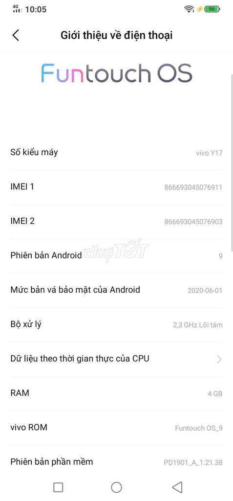 Vivo Y17 4GB/64GB. Mua bán Điện thoại tại Huyện Chợ Lách Bến Tre được đăng bởi Anh Trung hình 1
