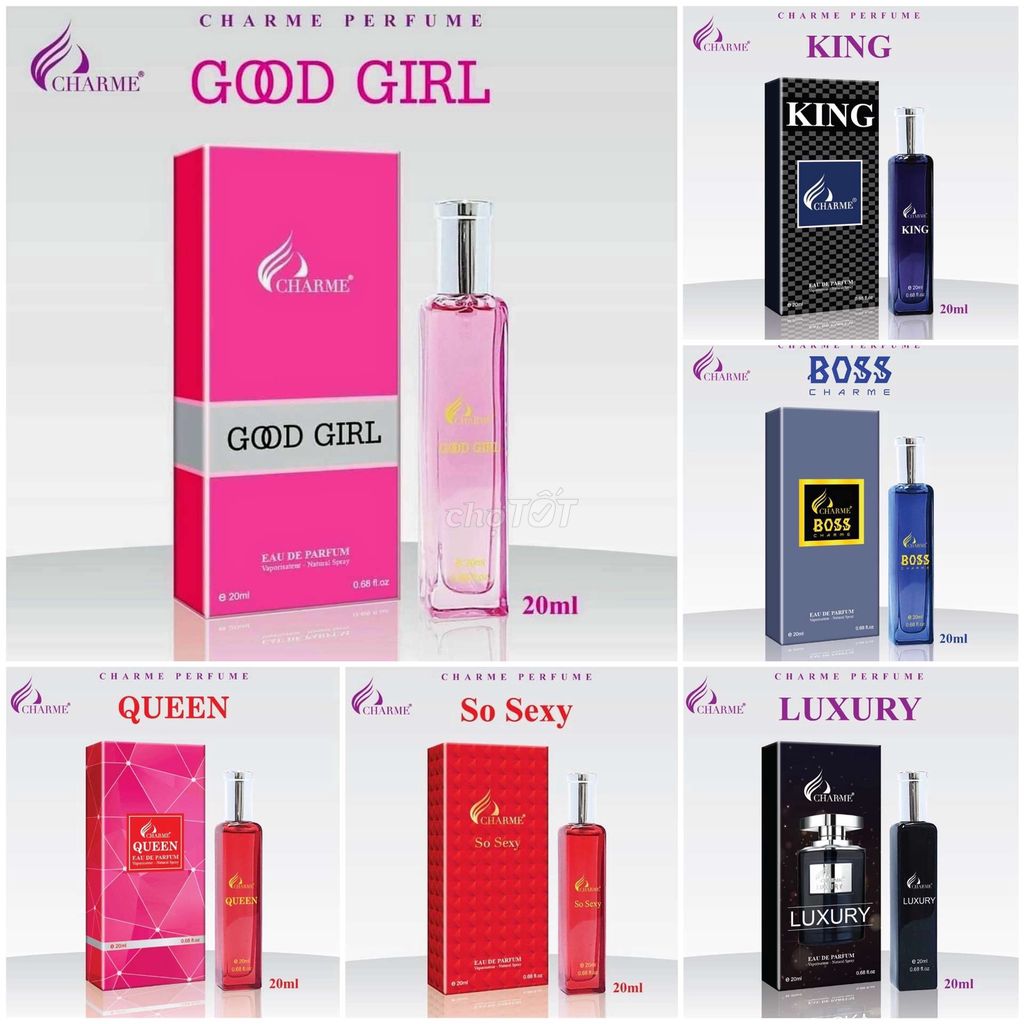 NƯỚC HOA CHARME 20ML NAM NỮ KING QUEEN GOOD GIRL