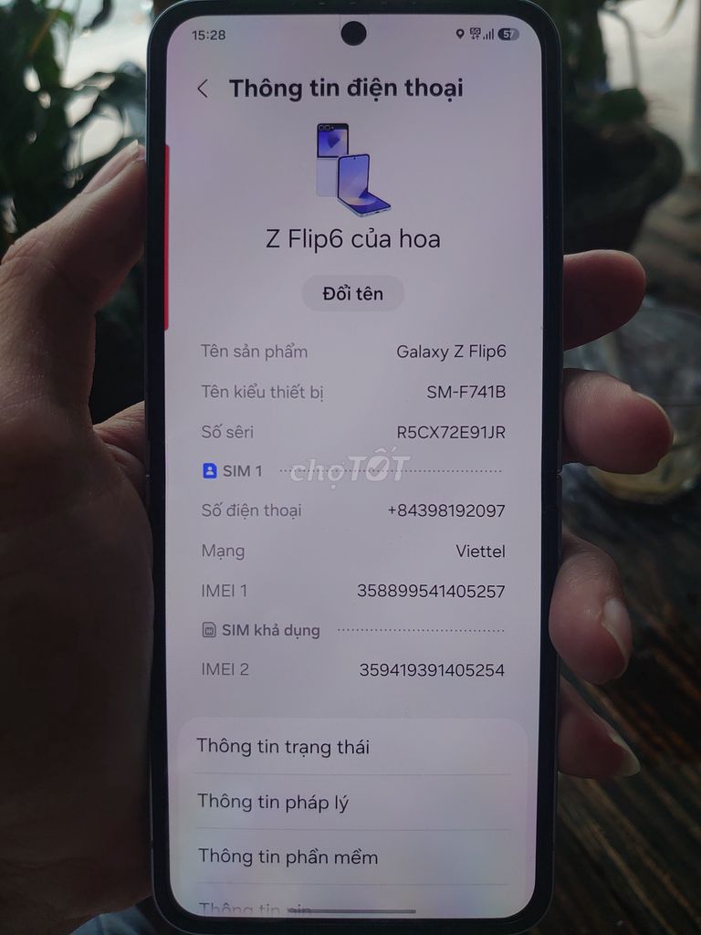 Samsung Galaxy Z Flip6 Xanh 99%. Mua bán Điện thoại tại Quận Tân Phú Tp Hồ Chí Minh được đăng bởi Hùng hình 1