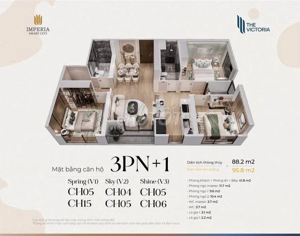3-комн. кв. 85м² Victoria – Vinhomes Smart City