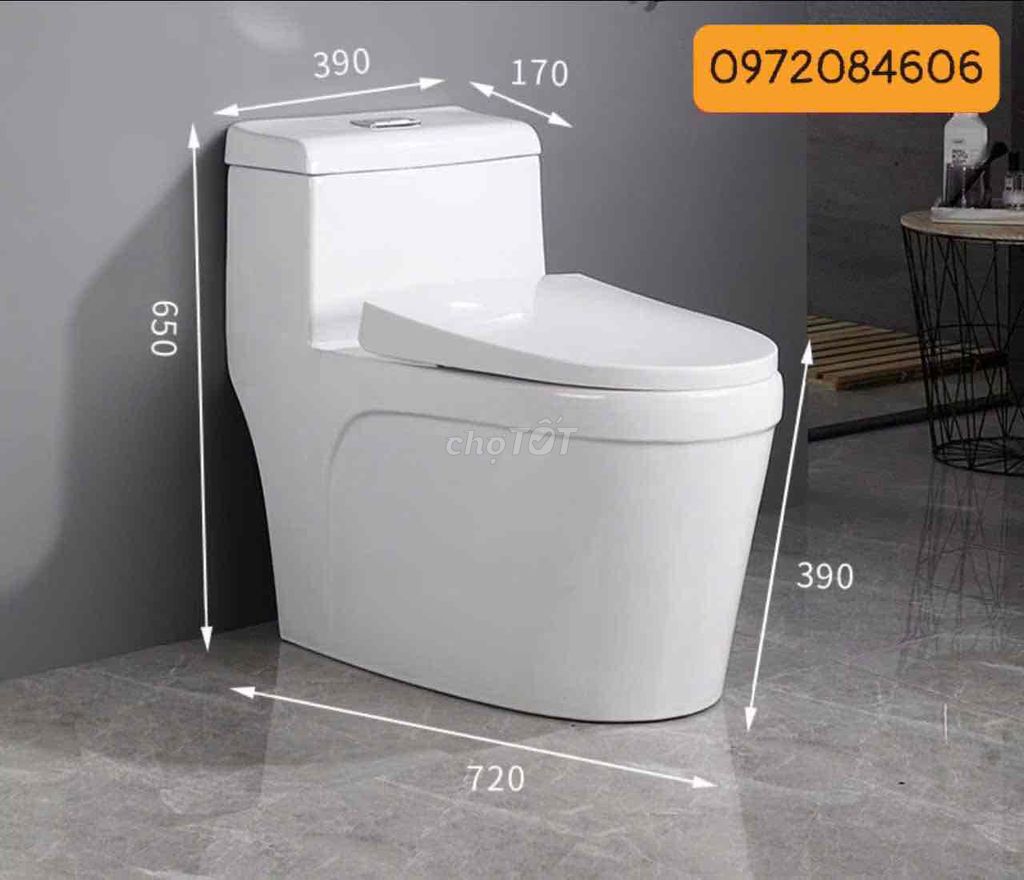 Bồn cầu liền khối Sứ Trắng Xả Xoáy. Mua bán Thiết bị vệ sinh, nhà tắm tại Thành phố Dĩ An Bình Dương được đăng bởi Trần Văn Đoành hình 1
