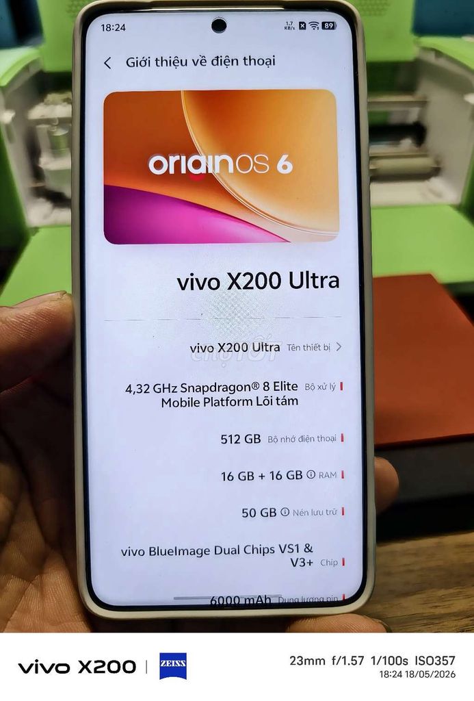 Vivo X200 Ultra 512GB Trắng. Mua bán Điện thoại tại Thành phố Thủ Dầu Một Bình Dương được đăng bởi Bùi Văn Kỷ hình 1