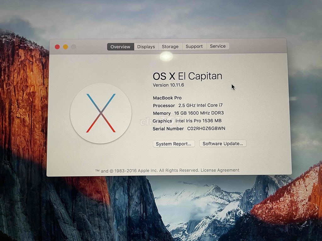 Apple MacBook Pro i7 15 inch 16GB 512 ssd. Mua bán Laptop tại Quận 6 Tp Hồ Chí Minh được đăng bởi Kevin hình 1