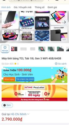 MTB ĐỜI MỚI,10IN,WIFI,LOA KÉP. Mua bán Máy tính bảng tại Quận 7 Tp Hồ Chí Minh được đăng bởi THÔNG VÕ