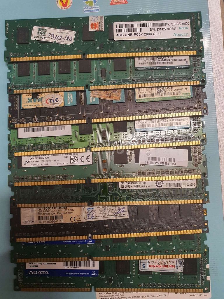 RAM Apacer 4GB DDR3 PC3-12800 Mới. Mua bán Linh kiện (RAM, Card...) tại Quận Hai Bà Trưng Hà Nội được đăng bởi Mr Quang hình 1