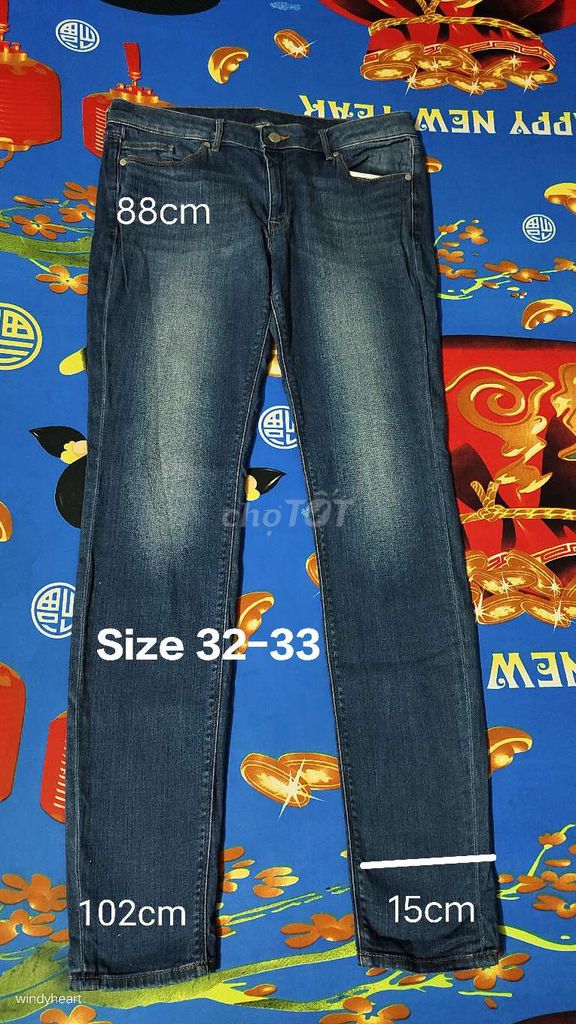 Quần jean Nữ Uniqlo Cotton pha spandex size 32-33. Mua bán Quần áo tại Quận 8 Tp Hồ Chí Minh được đăng bởi Tùng Nguyên  hình 1