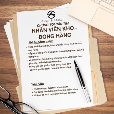 Nhân viên media, BH, kho-đóng hàng tại Bình Thạnh. Việc làm tại Quận Bình Thạnh Tp Hồ Chí Minh được đăng bởi Giày Alex & Sara hình 1