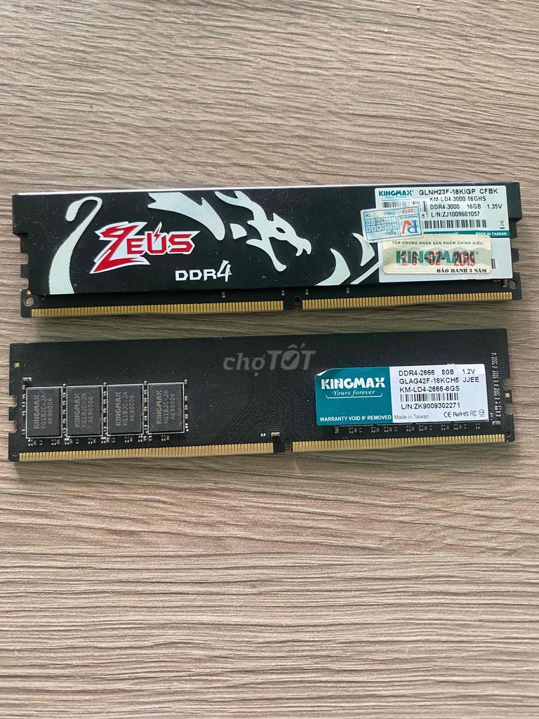 RAM Kingmax 16GB DDR4 3000MHz. Mua bán Linh kiện (RAM, Card...) tại Thị xã Bến Cát Bình Dương được đăng bởi ĐIỆN TỬ HÀNG THANH LÝ hình 1