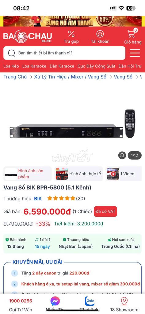 Vang số BIK BPR-5800. Mua bán Tivi, Âm thanh tại Thành phố Buôn Ma Thuột Đắk Lắk được đăng bởi đạt  hình 1