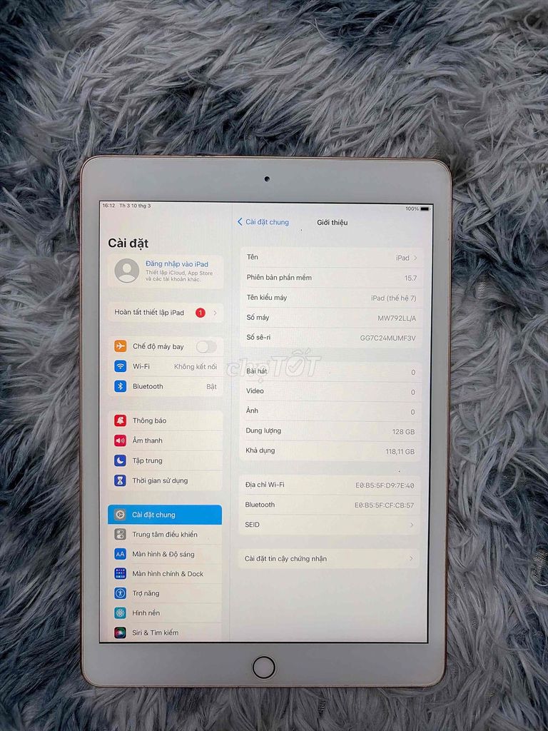Apple iPad Gen 7 128GB Vàng. Mua bán Máy tính bảng tại Quận 1 Tp Hồ Chí Minh được đăng bởi Lucas Huỳnh hình 1