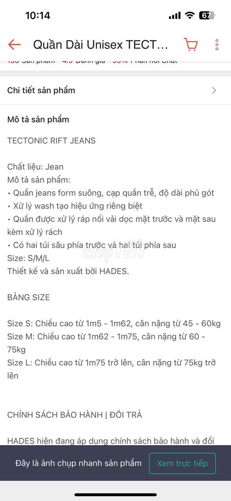 Quần dài tectonic rift jeans hades