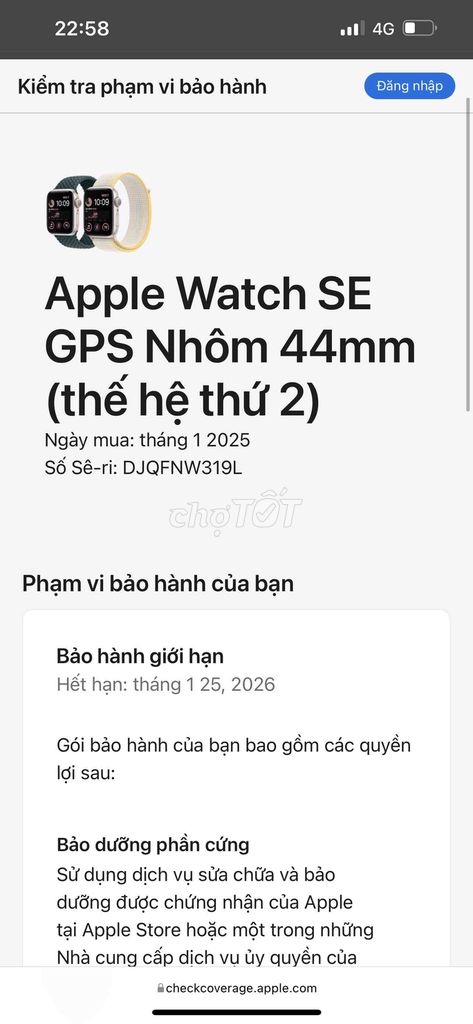 Apple Watch SE 2 44mm GPS Còn Bảo Hành Chính Hãng. Mua bán Thiết bị đeo thông minh tại Huyện Đông Anh Hà Nội được đăng bởi Tien long hình 5